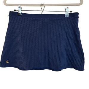 Vintage Lauren Ralph Lauren Cable Knit Swim Skirt Coverup Navy Blue Medium EUC